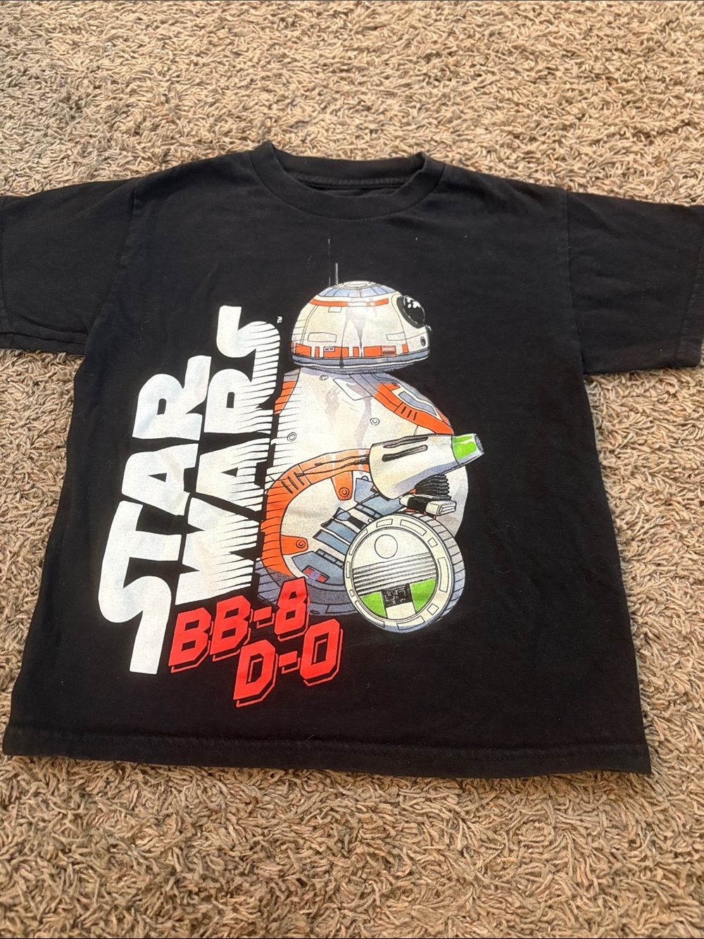 Star Wars Black Kids Tee with BB-8 & D-O Droid Graphic Size XS